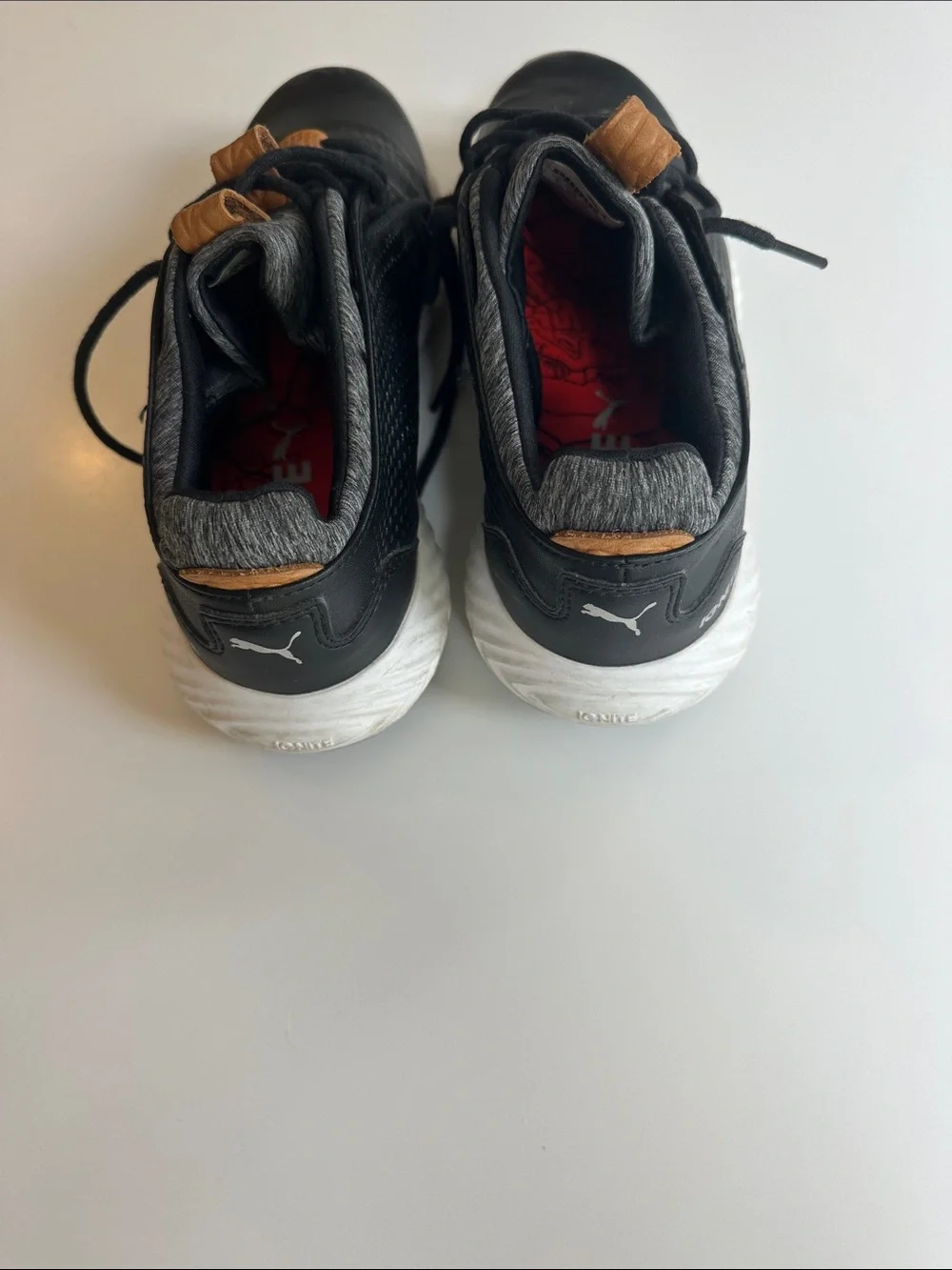 Puma Ignite PWRAdapt Golf Shoes Waterproof with Brown Accent Tabs Youth Size 4